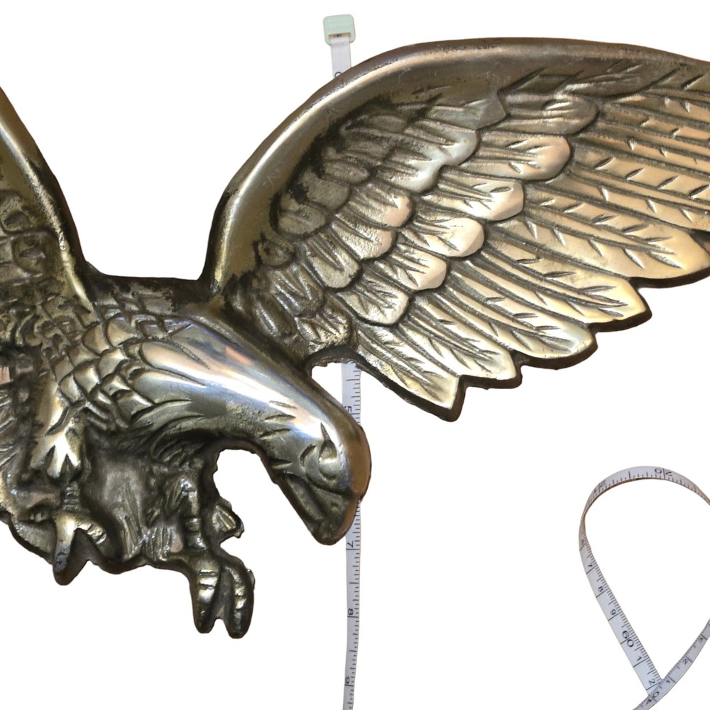 MBC Cast Brass VTG MCM Eagle In Flight Wall Plaque 26" Gold Japan 1013 Hunting - Picture 10 of 11